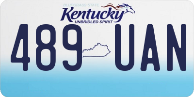 KY license plate 489UAN