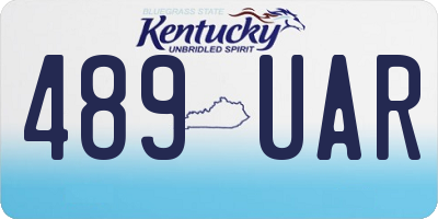 KY license plate 489UAR