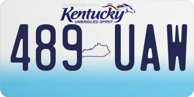 KY license plate 489UAW
