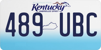 KY license plate 489UBC