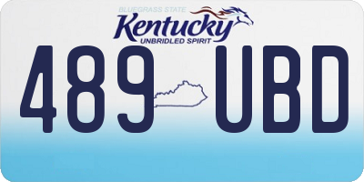 KY license plate 489UBD