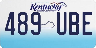 KY license plate 489UBE