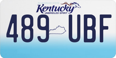 KY license plate 489UBF