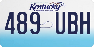 KY license plate 489UBH