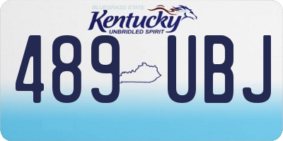 KY license plate 489UBJ