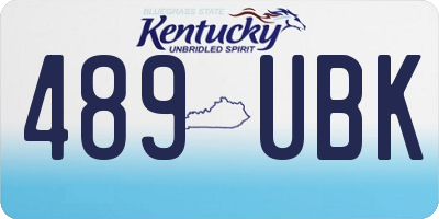 KY license plate 489UBK
