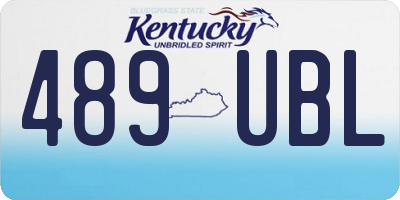 KY license plate 489UBL