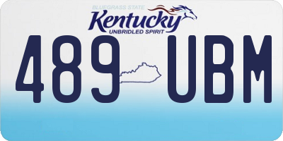 KY license plate 489UBM