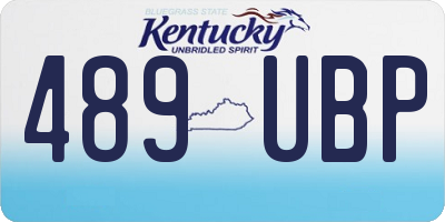 KY license plate 489UBP