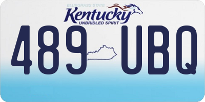 KY license plate 489UBQ