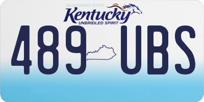 KY license plate 489UBS