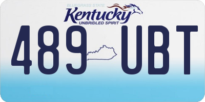 KY license plate 489UBT