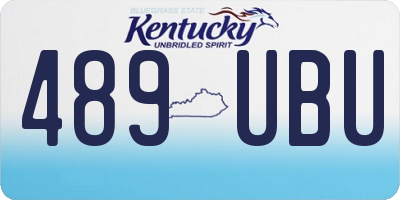 KY license plate 489UBU