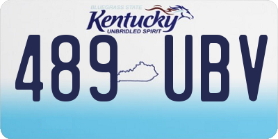 KY license plate 489UBV