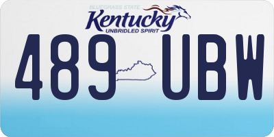 KY license plate 489UBW