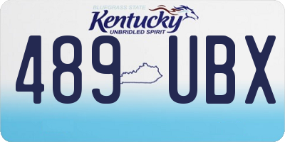KY license plate 489UBX