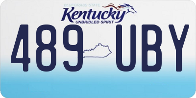 KY license plate 489UBY