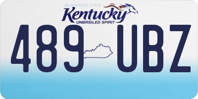 KY license plate 489UBZ