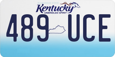KY license plate 489UCE
