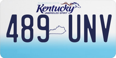 KY license plate 489UNV