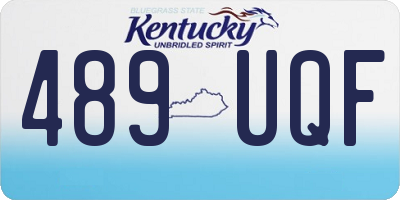 KY license plate 489UQF