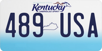KY license plate 489USA
