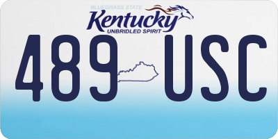 KY license plate 489USC