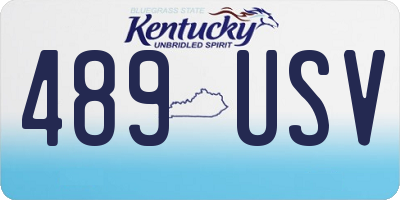 KY license plate 489USV
