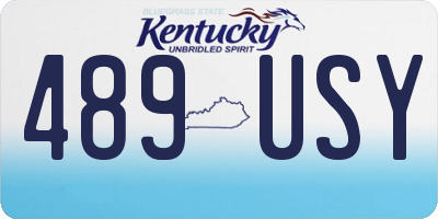 KY license plate 489USY