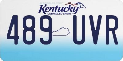 KY license plate 489UVR