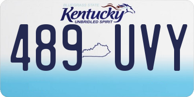 KY license plate 489UVY
