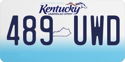 KY license plate 489UWD