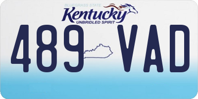 KY license plate 489VAD