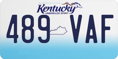 KY license plate 489VAF