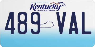 KY license plate 489VAL