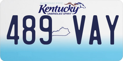 KY license plate 489VAY