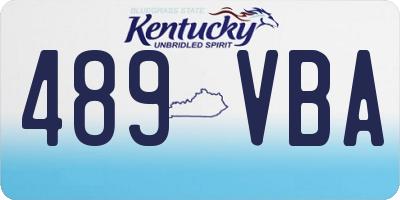 KY license plate 489VBA
