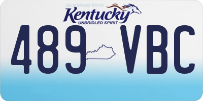 KY license plate 489VBC