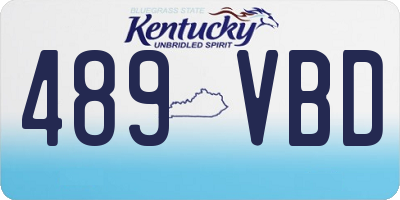 KY license plate 489VBD