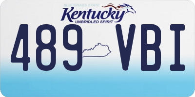 KY license plate 489VBI