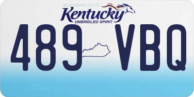 KY license plate 489VBQ