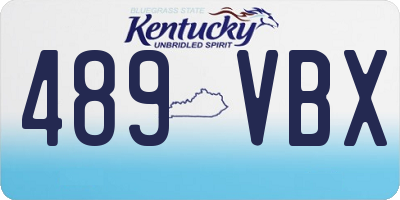 KY license plate 489VBX