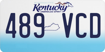 KY license plate 489VCD