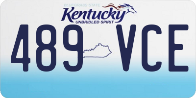 KY license plate 489VCE