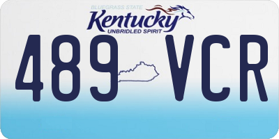 KY license plate 489VCR