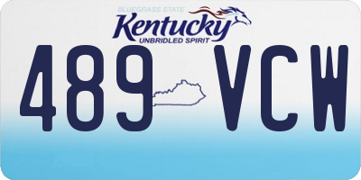KY license plate 489VCW