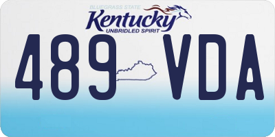 KY license plate 489VDA