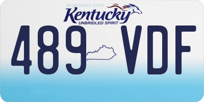KY license plate 489VDF