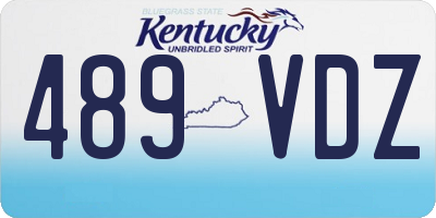 KY license plate 489VDZ