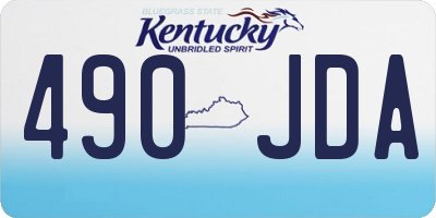 KY license plate 490JDA